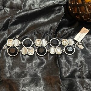 White House Black Market Black and Silver Gem Bracelet